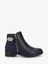 Bottines plates bi-matière à zip - Marine - 5