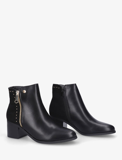 Bottines bi-matière cloutées - Noir - 4