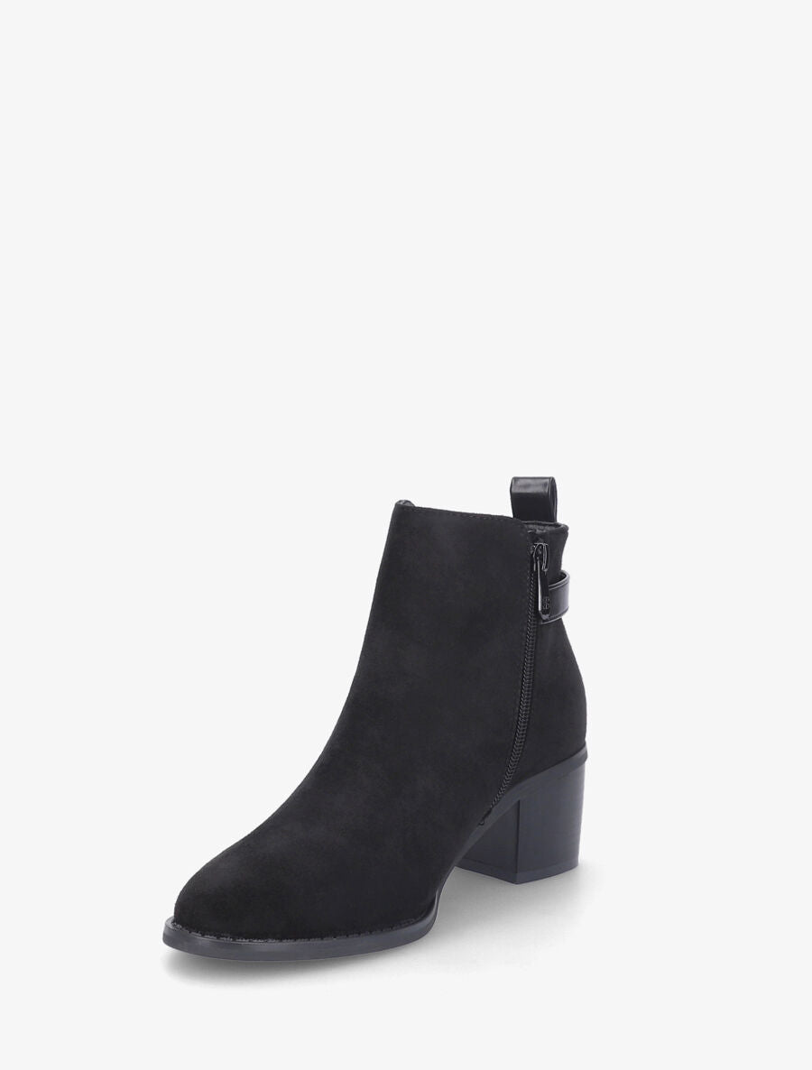 Bottines plates élastiquées en suédine - Noir - 3