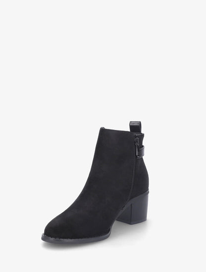 Bottines plates élastiquées en suédine - Noir - 3