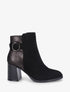 Bottines mi-hautes irisées en suédine - Noir - 1