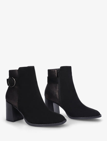 Bottines mi-hautes irisées en suédine - Noir - 4