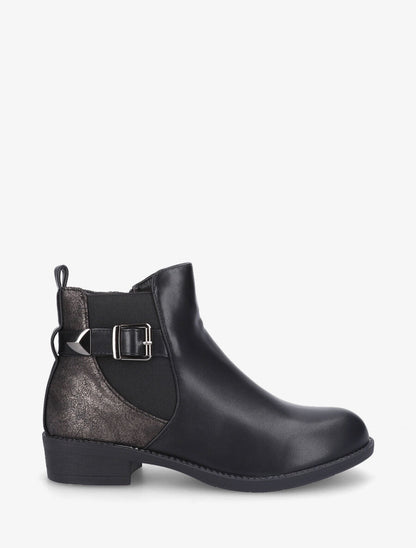 Bottines plates irisées à boucle - Noir - 1