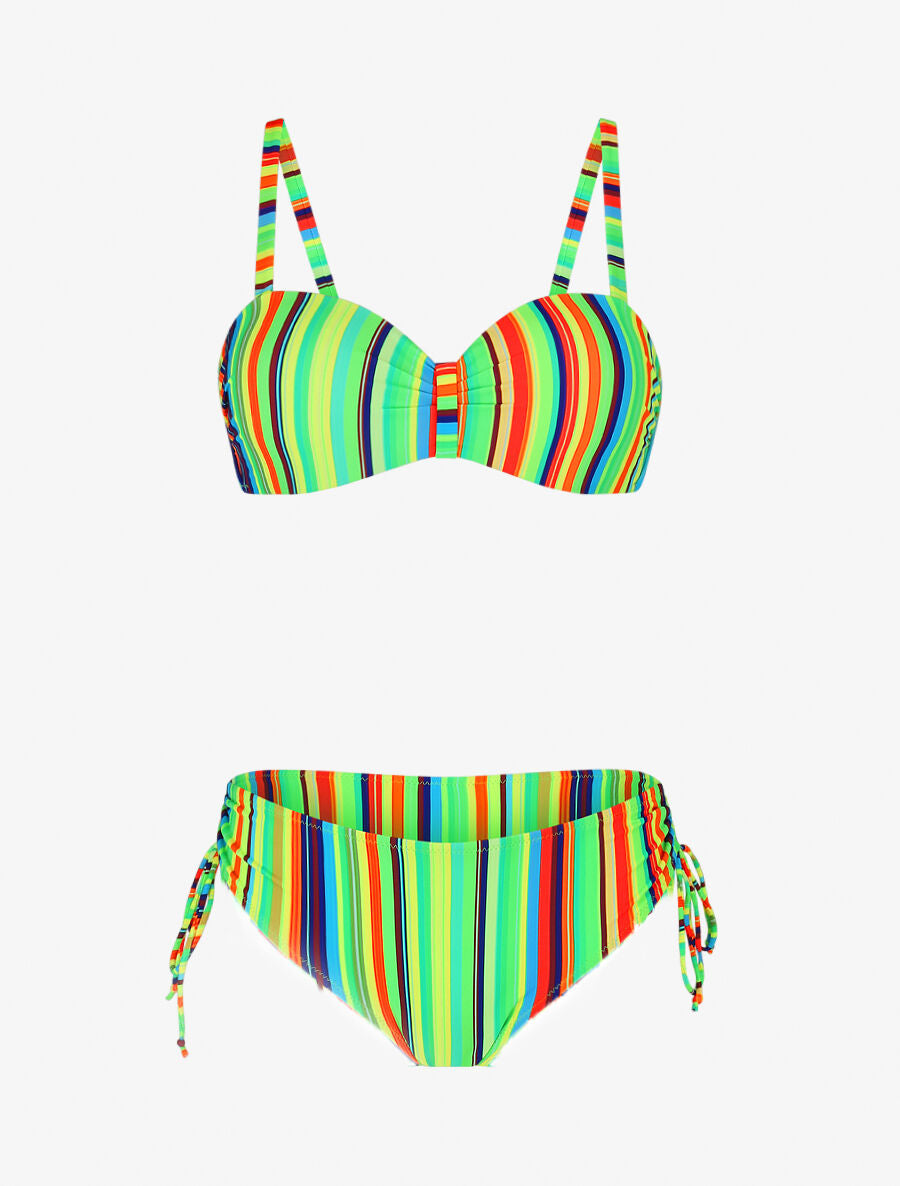 Bikini à imprimé rayures - Vert fluo - 4