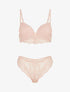Ensemble soutien-gorge et tanga à détail irisé - Rose - 3