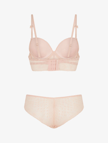 Ensemble soutien-gorge et culotte et bijoux strassé - Rose - 2
