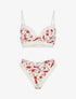 Ensemble soutien-gorge et tanga imprimé feuillage - Blanc - 3